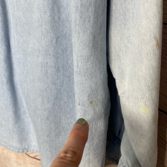 Vintage Sasson Chambray Embroidered Shirt - Picture 7 of 9